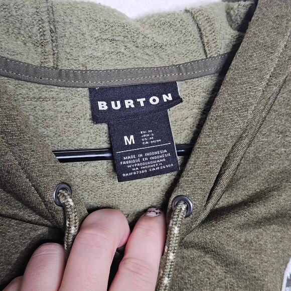 Burton Oak pullover hoodie green camo thumb holes Women's size Medium - Picture 5 of 8